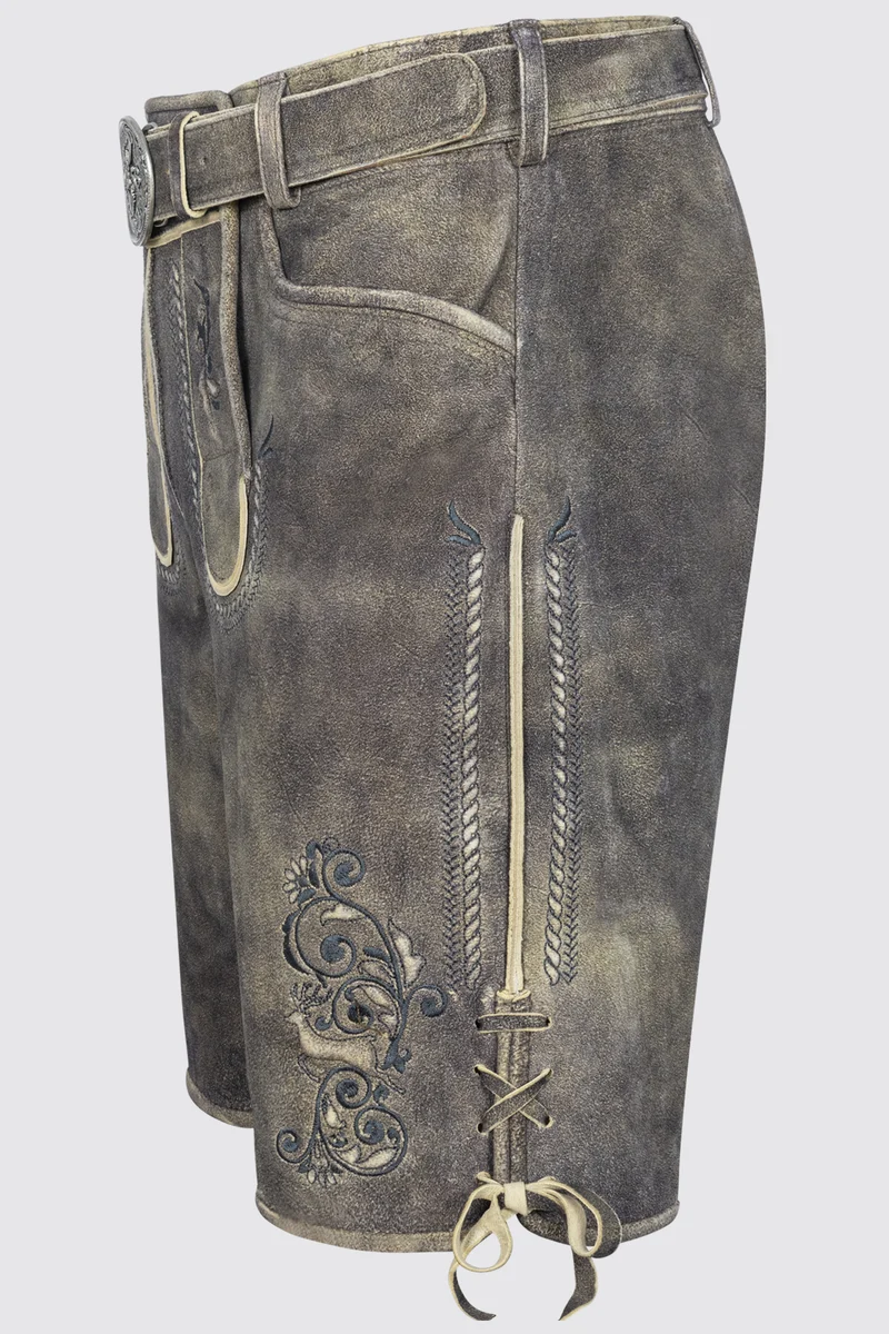 Herren Lederhose GIDEON mit Gürtel - Krüger Buam - 963169-000-0071