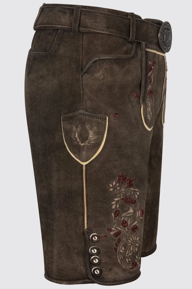 Herren Lederhose OLIVIER mit Gürtel - Krüger Buam - 961669-000-0076