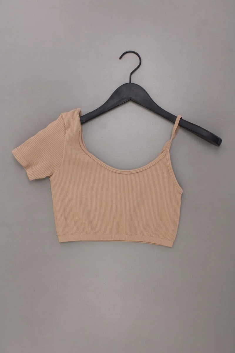 Zara Cropped Shirt Gr. XS neuwertig Kurzarm braun aus Nylon
