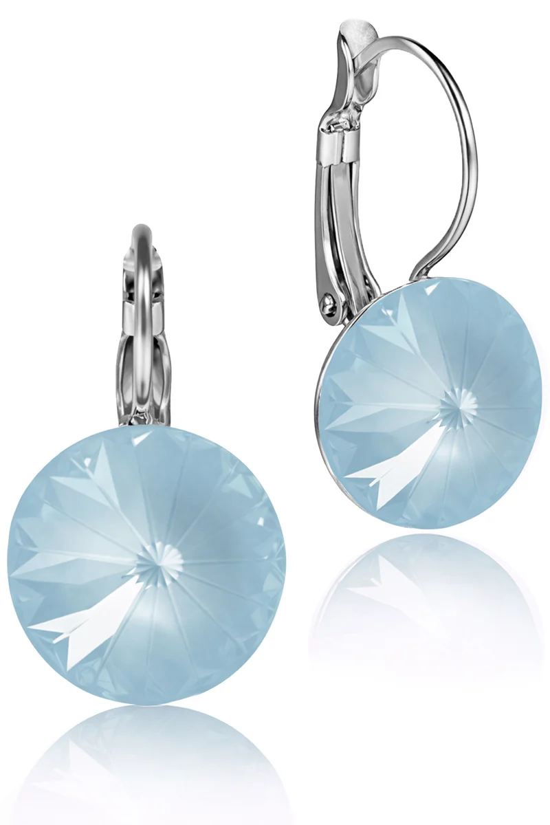 LUISIA® Ohrringe Rivoli mit Kristallen von Swarovski® 14 mm | Matt Sky