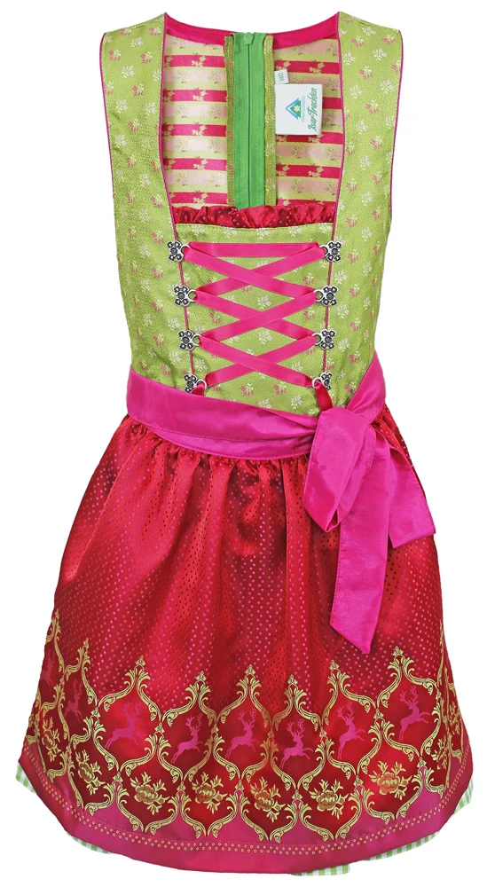 Isar-Trachten Jugend Dirndl "Clarissa" | Grün Pink
