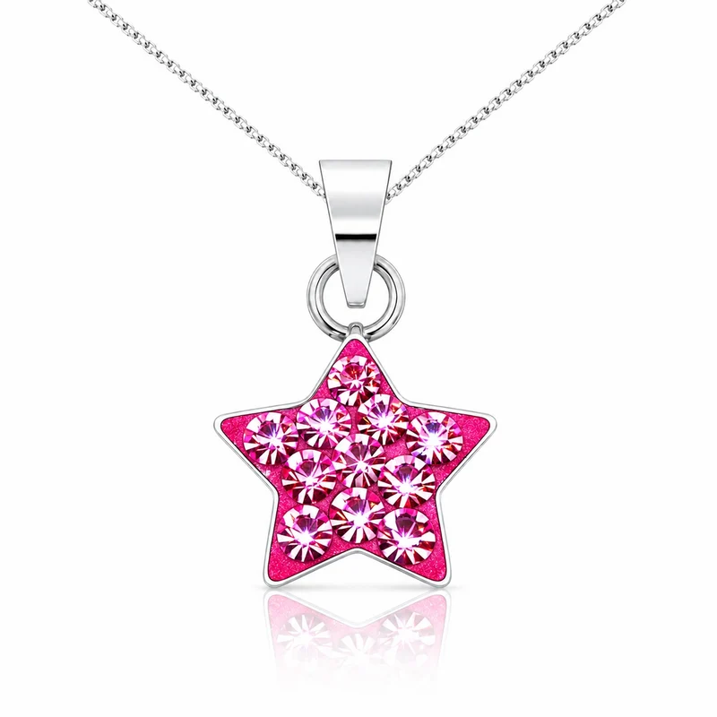 LUISIA® Kettenanhänger "Stern" mit Kristallen von Swarovski® | Pink