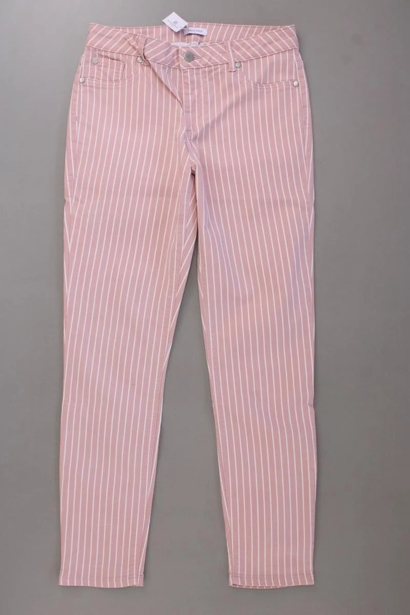 Lascana Five-Pocket-Hose Gr. 38 gestreift neuwertig rosa aus Baumwolle