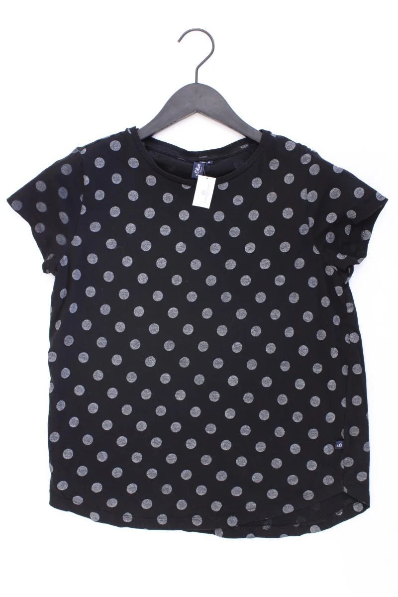 s.Oliver T-Shirt Gr. S gepunktet Kurzarm schwarz