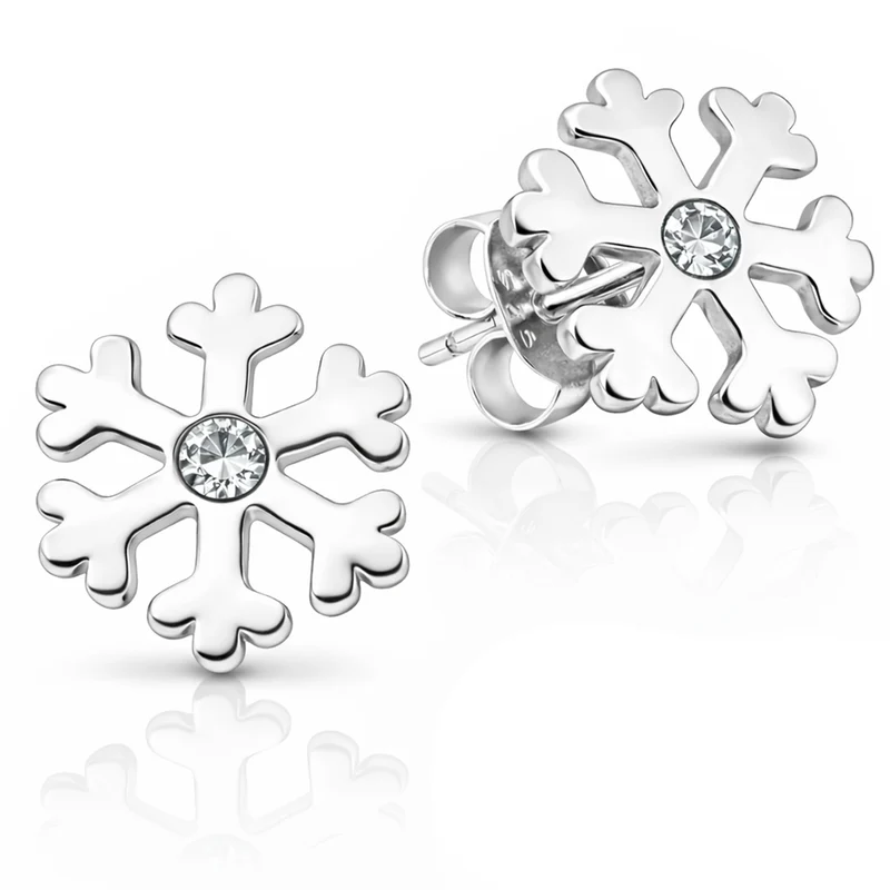 LUISIA Ohrstecker Schneeflocke mit Kristallen von Swarovski® - 925 Sterling Silber | Kristall