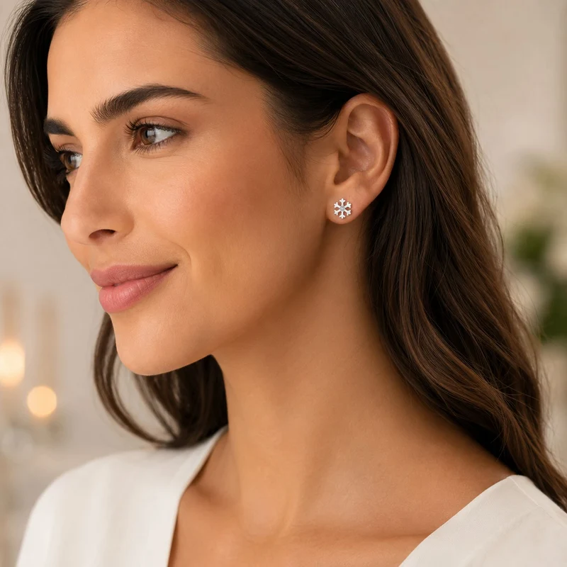 LUISIA Ohrstecker Schneeflocke mit Kristallen von Swarovski® - 925 Sterling Silber | Kristall