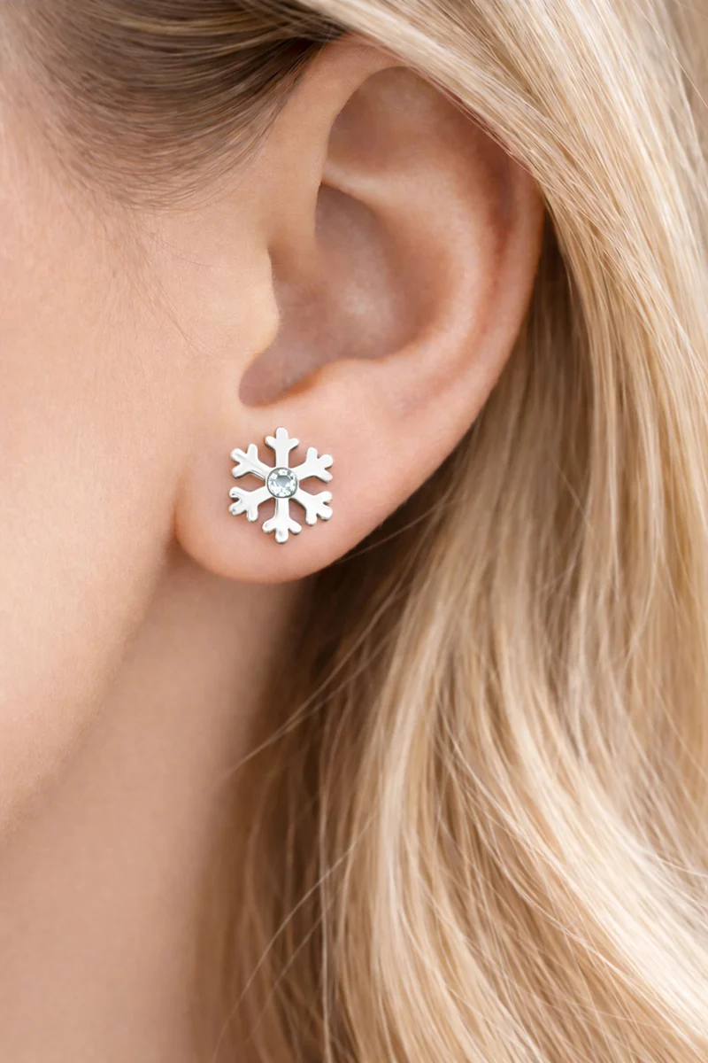 LUISIA Ohrstecker Schneeflocke mit Kristallen von Swarovski® - 925 Sterling Silber | Kristall