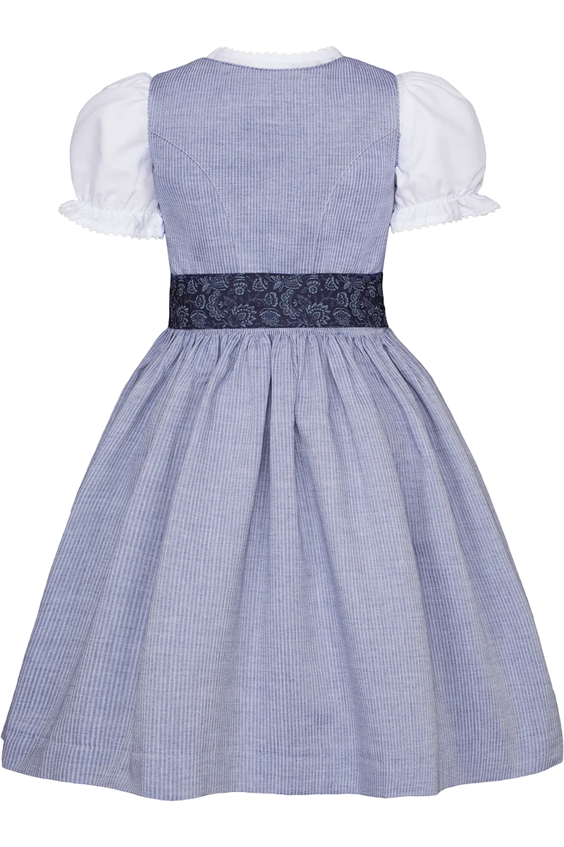 Kinderdirndl mit Streifen, floraler Schürze und Bluse