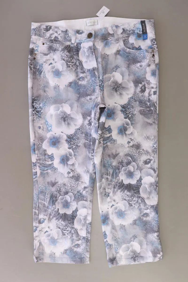 Bonita Five-Pocket-Hose Gr. 44 mit Blumenmuster neu mit Etikett grau