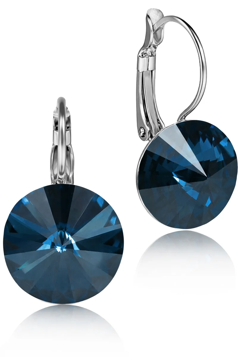 LUISIA® Ohrringe Rivoli mit Kristallen von Swarovski® 14 mm | Denim Blue