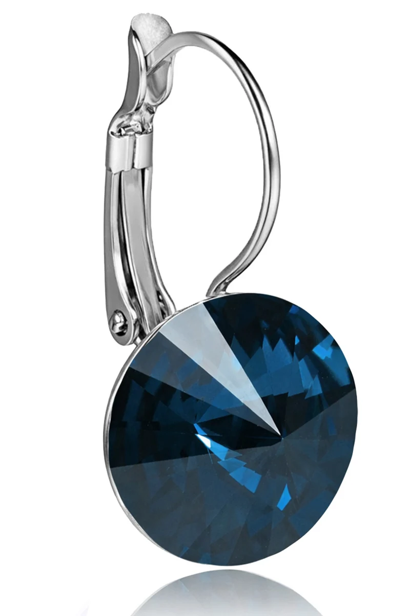 LUISIA® Ohrringe Rivoli mit Kristallen von Swarovski® 14 mm | Denim Blue
