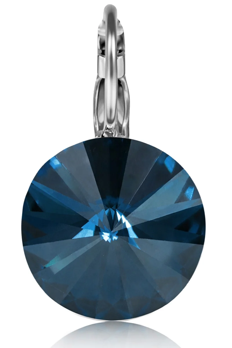 LUISIA® Ohrringe Rivoli mit Kristallen von Swarovski® 14 mm | Denim Blue