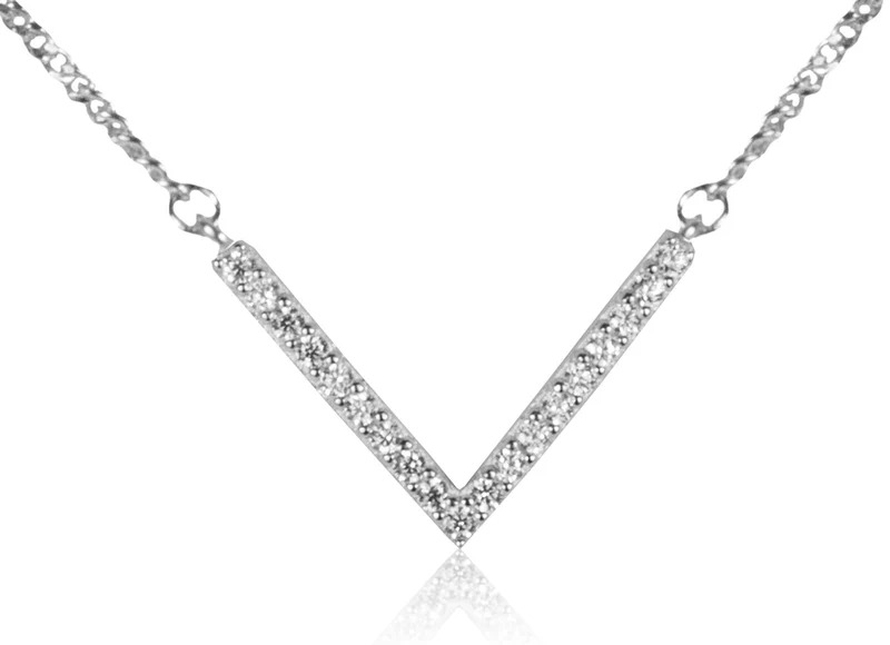 LUISIA Filigrane Damen Pfeil Halskette - 925 Silber mit Zirkonia