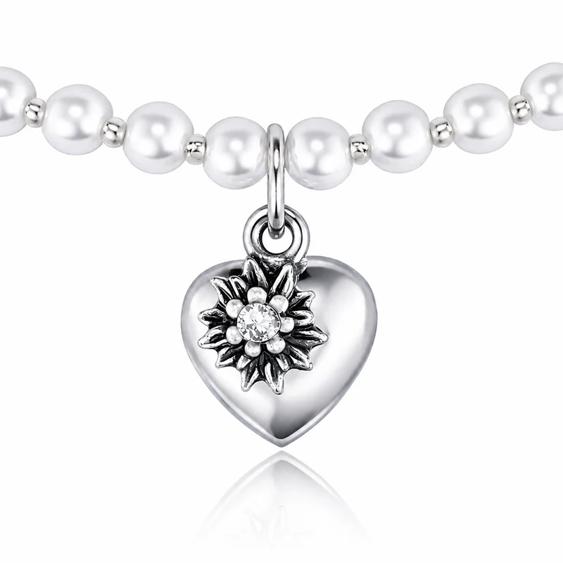 LUISIA® Kinder Perlenkette "Luna" mit Kristallen von Swarovski® | Weiß