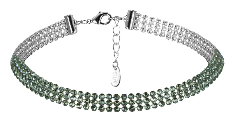 LUISIA® Kropfband Halskette mit Premium Kristallen - Grau