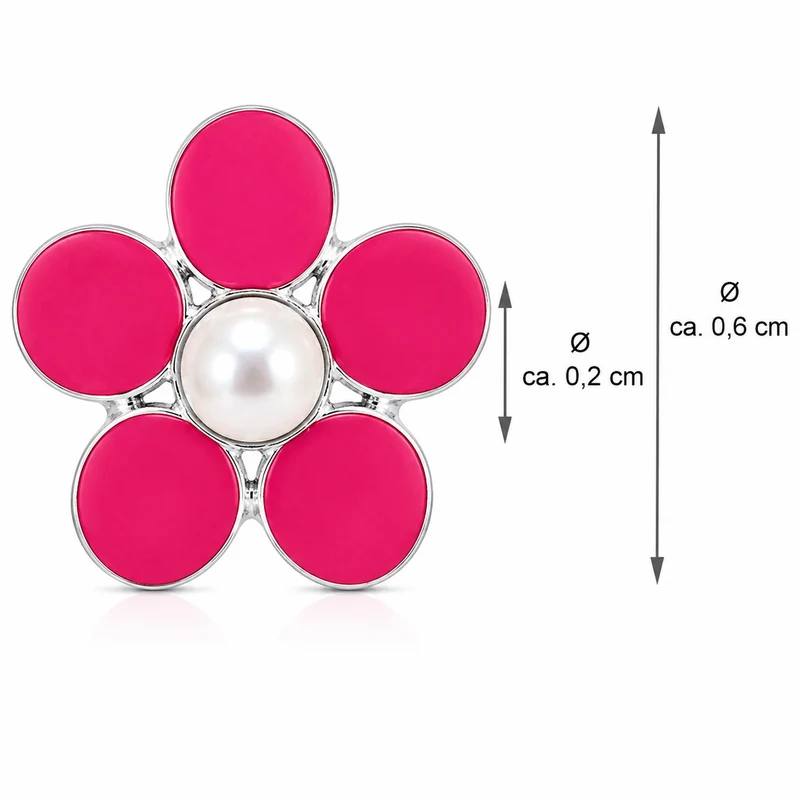 LUISIA® Ohrstecker "Blume" - 925 Sterling Silber | Pink