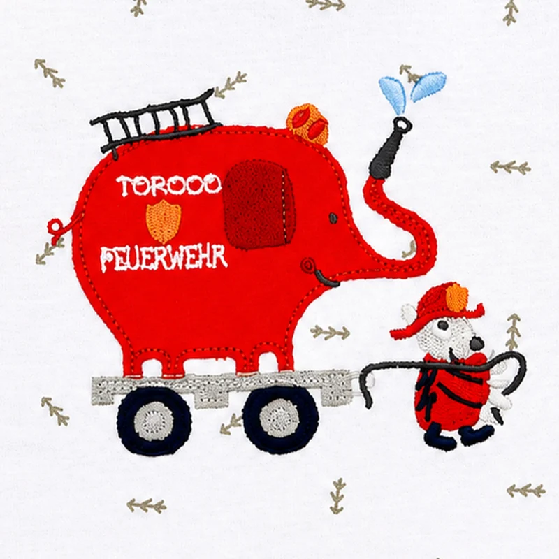 BONDI Baby Kleinkinder T-Shirt "Feuerwehr" 93681 | Weiß - Kurzarmshirt