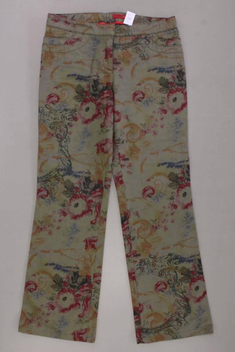 Hugo Boss Hose Gr. 38 mit Blumenmuster olivgrün aus Baumwolle