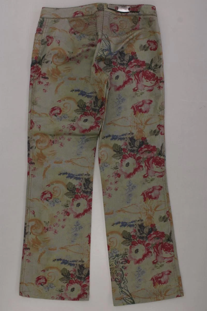 Hugo Boss Hose Gr. 38 mit Blumenmuster olivgrün aus Baumwolle