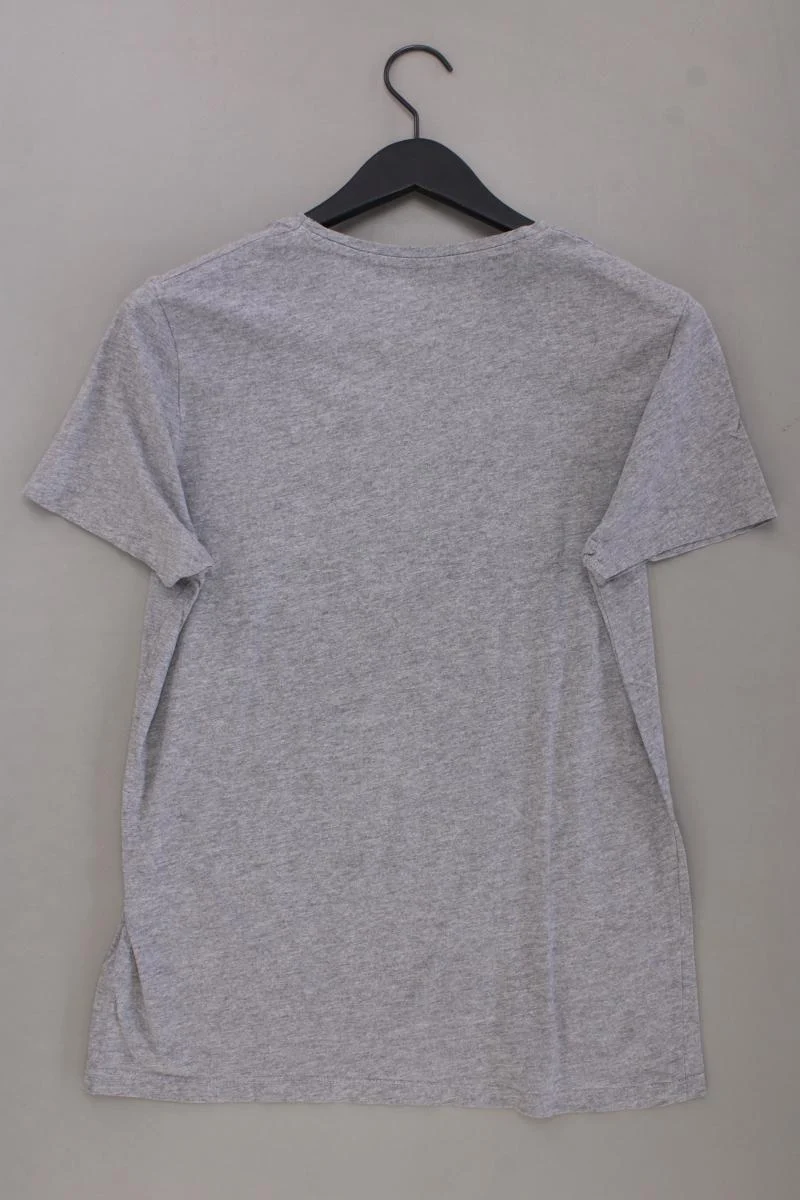 Jack & Jones Printshirt für Herren Gr. L Kurzarm grau aus Baumwolle