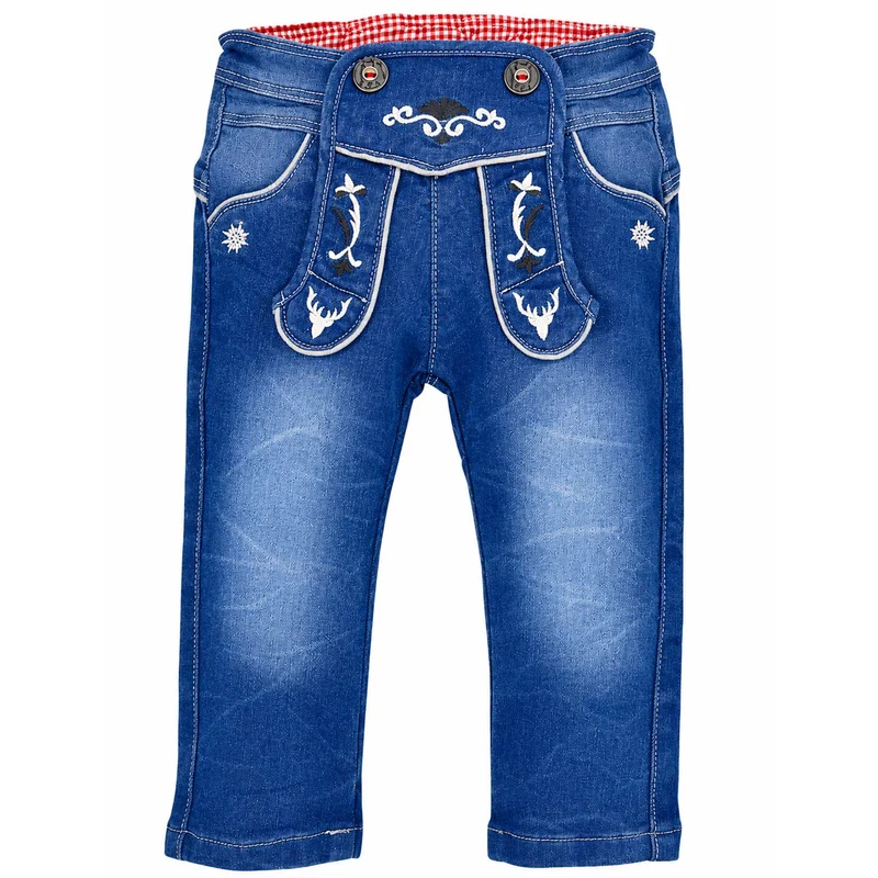 BONDI Lange Trachten Jeans "Gipfelkraxler" Jogg Denim für Jungen 91469 | Blau