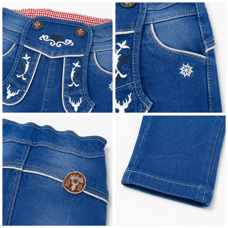 BONDI Lange Trachten Jeans "Gipfelkraxler" Jogg Denim für Jungen 91469 | Blau