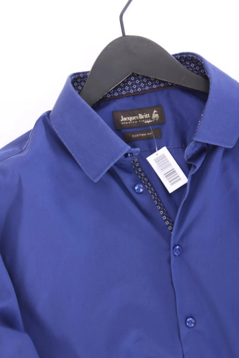 Jacques Britt Langarmhemd für Herren Gr. Hemdgröße 41 blau aus Baumwolle