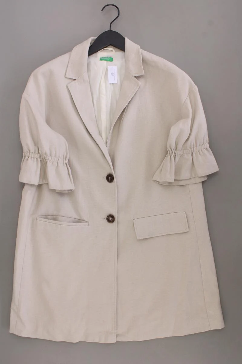 United Colors of Benetton Übergangsmantel Gr. 38 creme aus Leinen