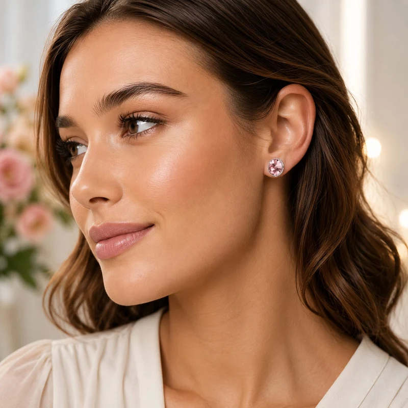 LUISIA® Solitär Ohrstecker "Joy" mit Kristallen von Swarovski® | Light Rose