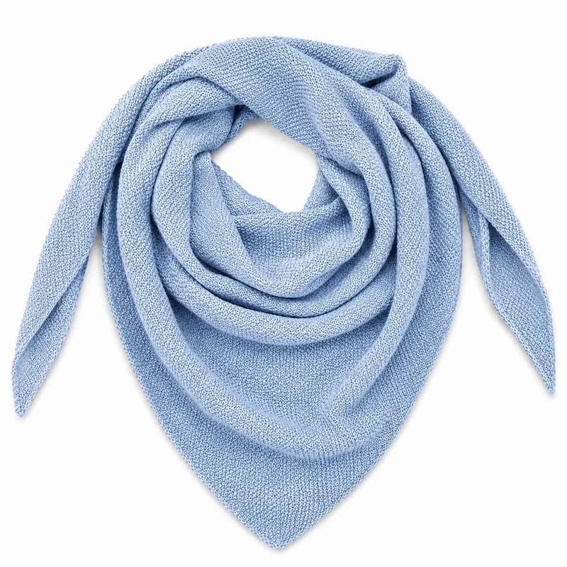 XL Strick Dreieckstuch - Schal 200 x 80 cm | Hellblau