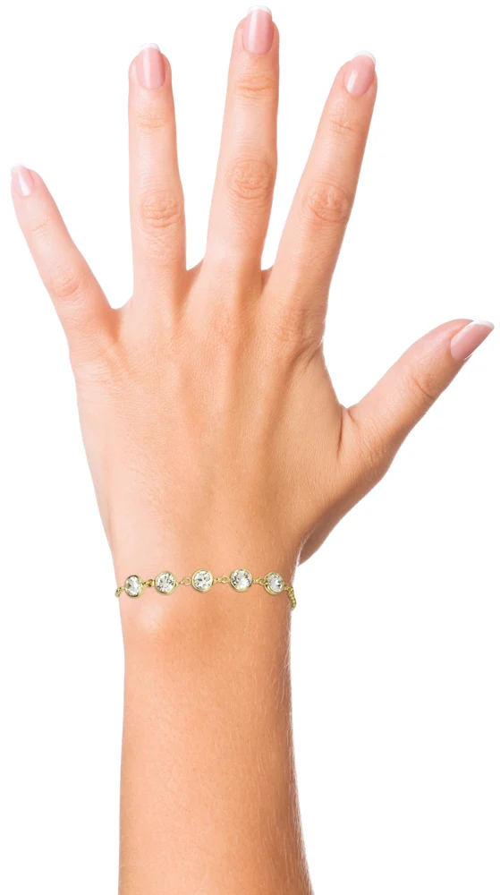 LUISIA® Armband "Calanthe" mit fünf Premium Kristallen - Silber / Black Diamond