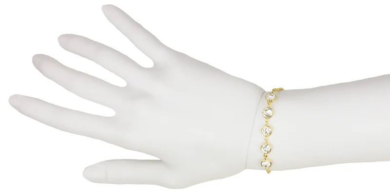 LUISIA® Armband "Calanthe" mit fünf Premium Kristallen - Silber / Black Diamond