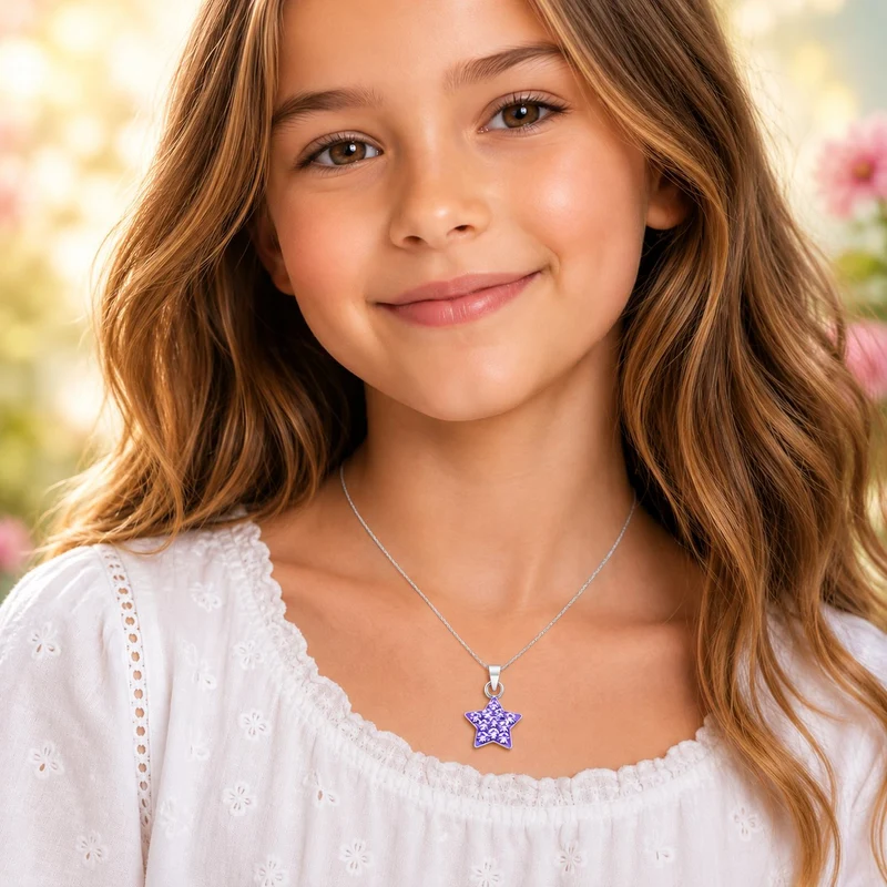 LUISIA® Kettenanhänger "Stern" mit Kristallen von Swarovski® | Flieder