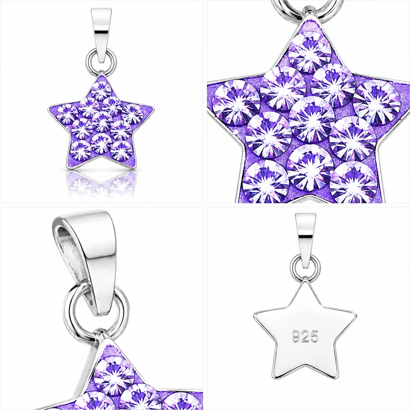 LUISIA® Kettenanhänger "Stern" mit Kristallen von Swarovski® | Flieder