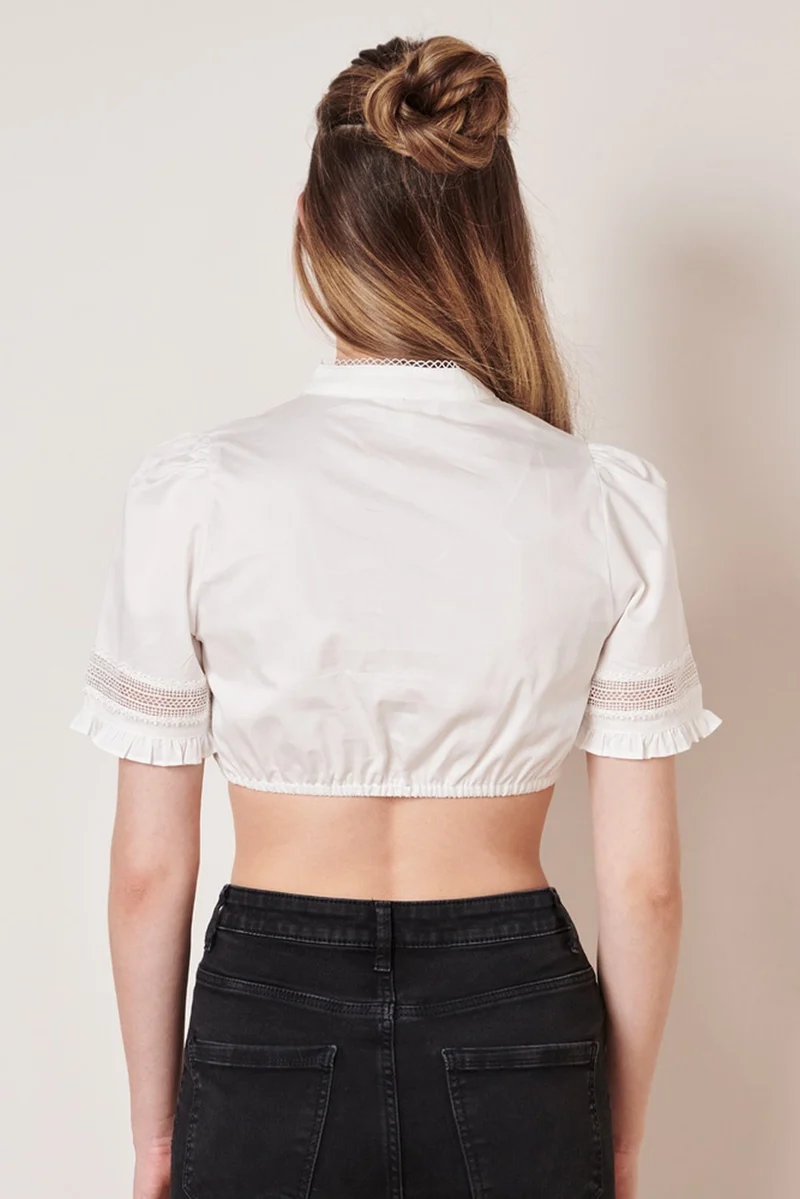 Krüger Dirndlbluse "Tori" Traditionell Halbarm 211165 | Weiß