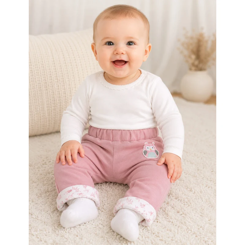 BONDI Baby Mädchen Wendehose Laufhose "Eule" 93734 | Rosewood Rosa