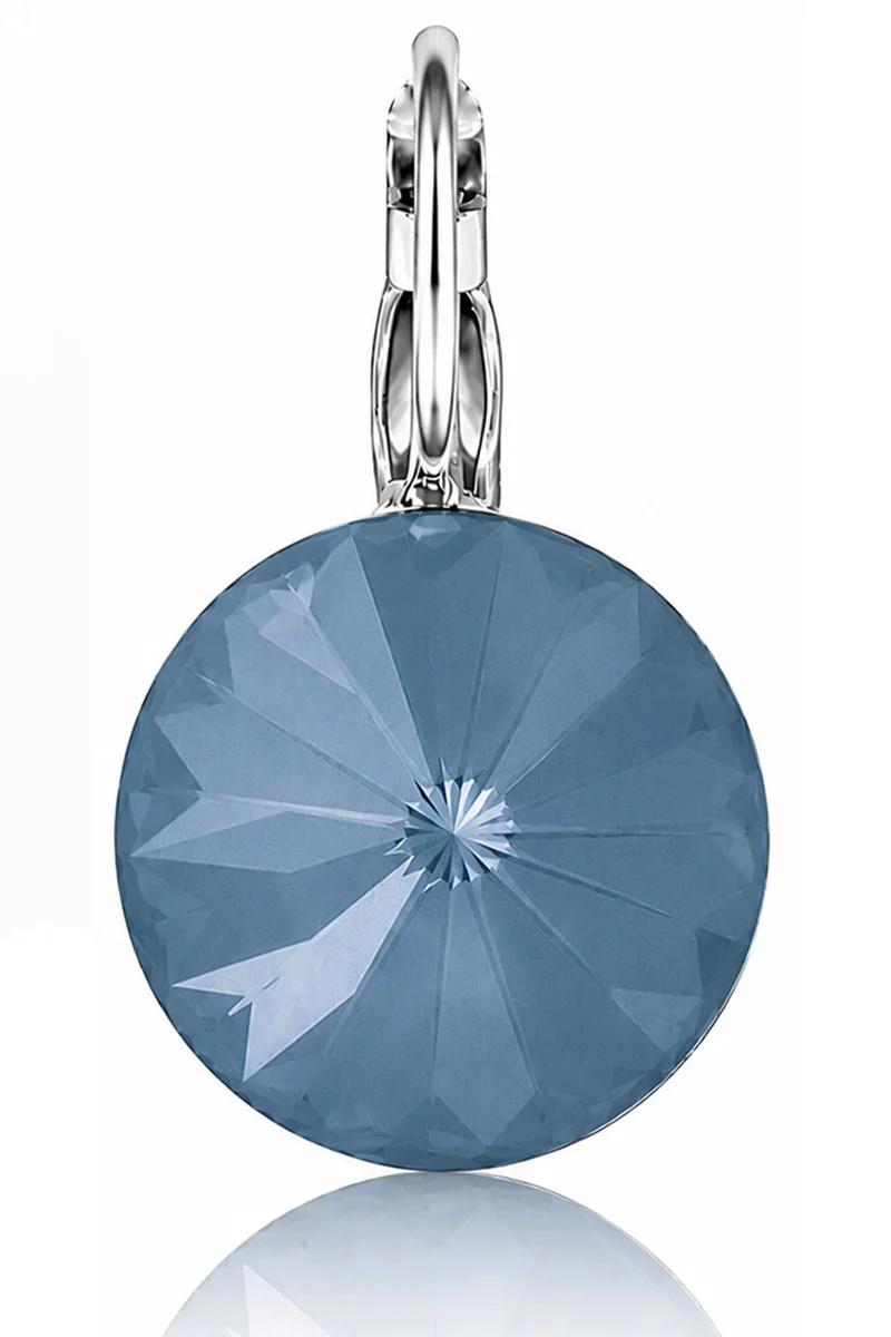 LUISIA® Ohrringe Rivoli mit Kristallen von Swarovski® 14 mm | Matt Denim