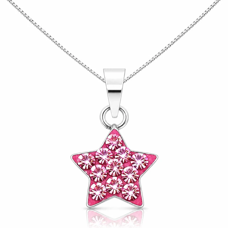 LUISIA® Kettenanhänger "Stern" mit Kristallen von Swarovski® | Rosa