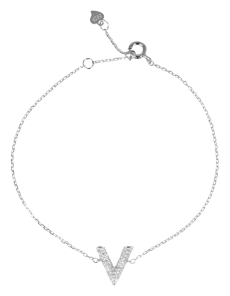 LUISIA Filigranes Damen Armband mit Strass Pfeil - 925 Silber mit Zirkonia