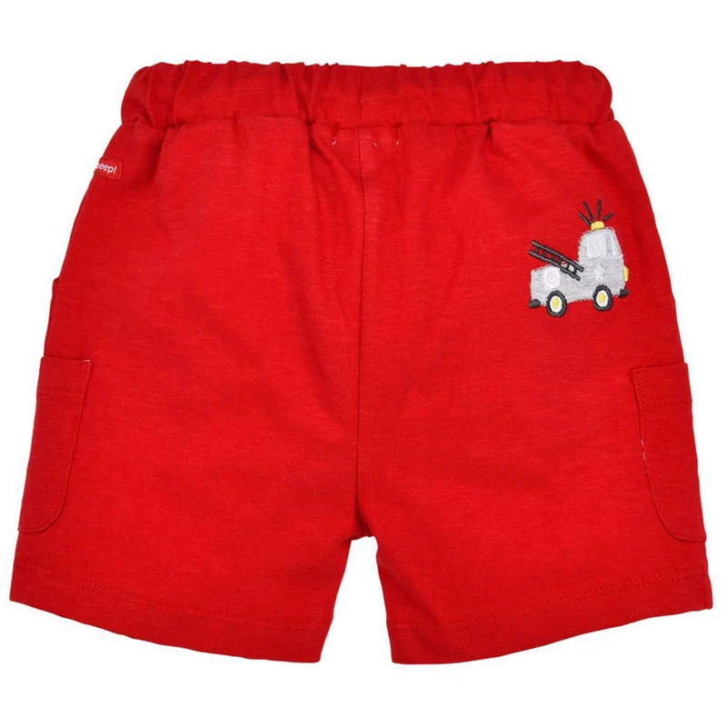 BONDI Baby Jungen Shorts "Rescue Team" 91484 - Rot | Kurze Kinder Hose Feuerwehr