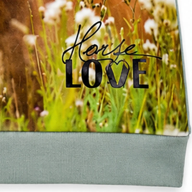 BONDI Mädchen Kapuzenkleid Hoodiekleid "Horse Love" 36215 | Oliv Grün