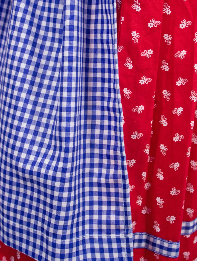 MADDOX Kinder Dirndl "Zillertal" 3-tlg. | Blümchenmuster Blau Rot