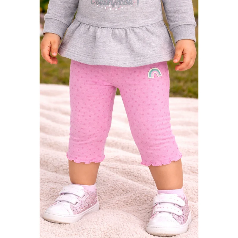 BONDI Baby Mädchen Capri Hose Leggings "Be Happy" 86890 | Pink