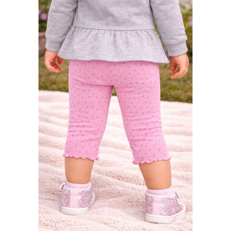 BONDI Baby Mädchen Capri Hose Leggings "Be Happy" 86890 | Pink