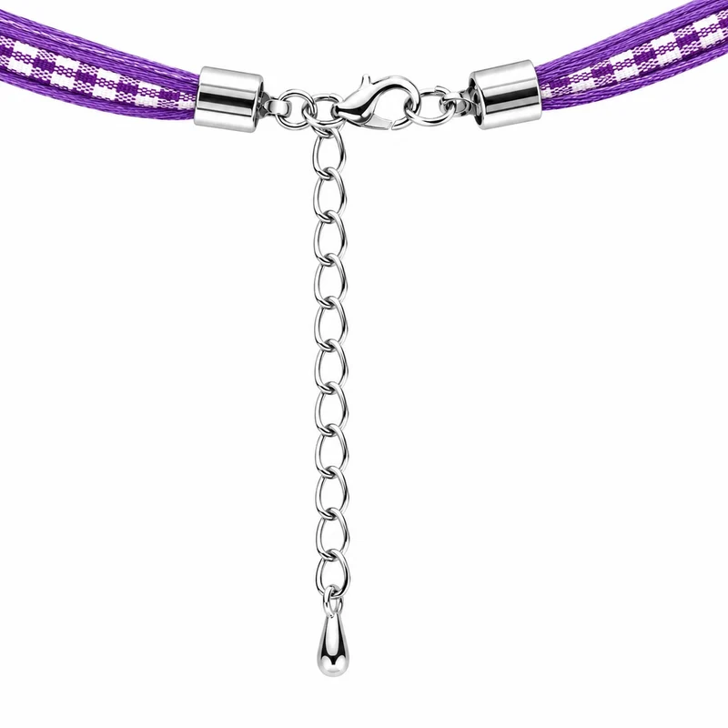 LUISIA® Kinder Halskette "Kariert mit Herz" mit Kristallen von Swarovski® | Lavendel