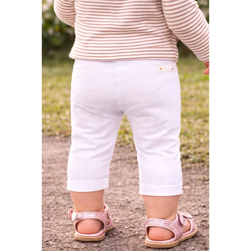 BONDI Baby Mädchen Capri Hose Leggings "Blümchen" 86767 | Weiß