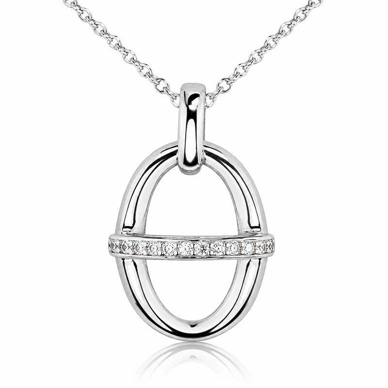 LUISIA Halskette mit Anhänger "Oval" 67012 | 925 Silber (60 cm Länge)