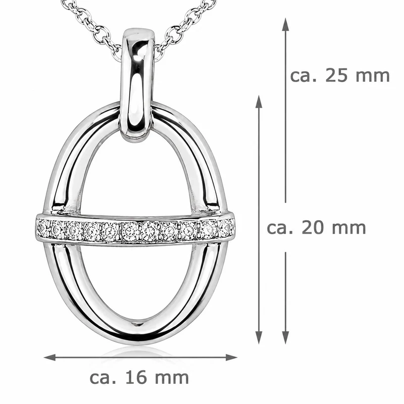 LUISIA Halskette mit Anhänger "Oval" 67012 | 925 Silber (60 cm Länge)