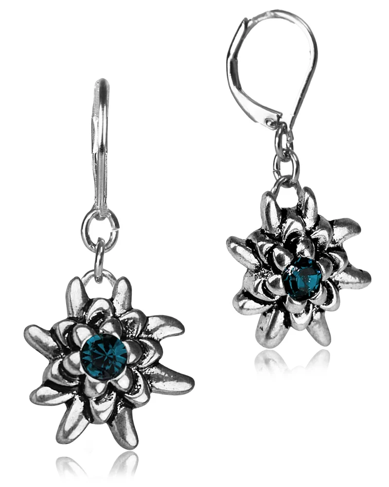 LUISIA® Edelweiß Ohrhänger "Emilia" mit Premium Kristallen | Montana / Ozeanblau - Ohrringe