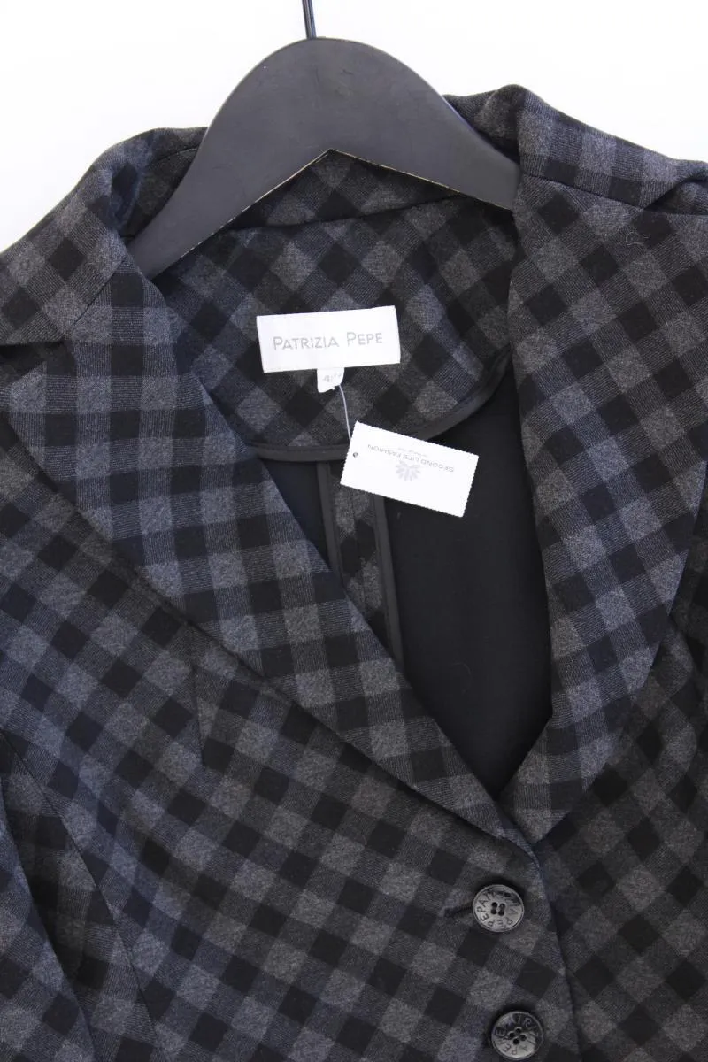 Patrizia Pepe Jerseyblazer Gr. IT 42 (S) kariert grau aus Viskose
